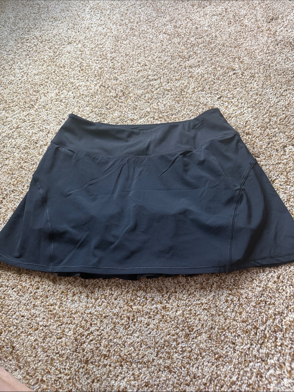 CRZ YOGA Black Circle Skater Skirt with Flared Hem